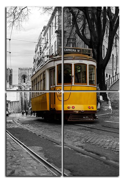 Obraz na plátne - Historická električka v centre Lisabonu - obdĺžnik 7116D (90x60 cm)