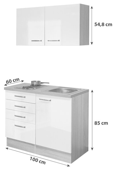 MINIKUCHYŇA VALERO 100 100 cm FlexWell - Online Only kuchyne, Online Only