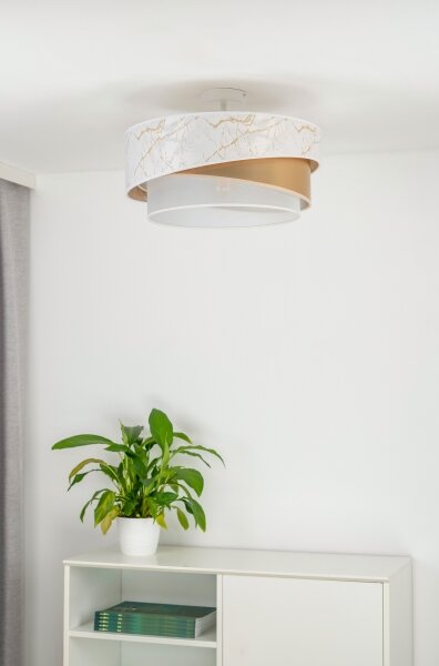 Duolla - Prisadený luster KOBO 1xE27/15W/230V pr. 45 cm biela/zlatá