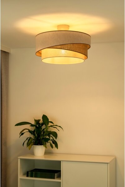 Duolla - Prisadený luster KOBO 1xE27/15W/230V pr. 45 cm béžová/hnedá/biela