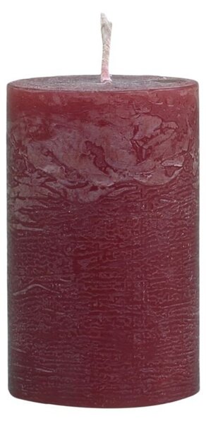 Červená široká sviečka Rustic pillar red - Ø 5*8cm/ 16h - Chic Antique