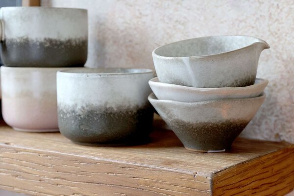 Béžovo-sivý rustikálny hrnček Valence Dusty Stone - Ø 8,5*7 cm / 185ml - Chic Antique