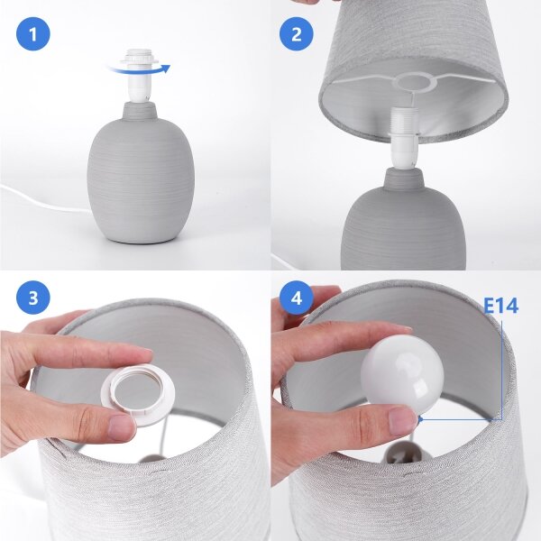 Aigostar - Stolná lampa 1xE14/40W/230V šedá
