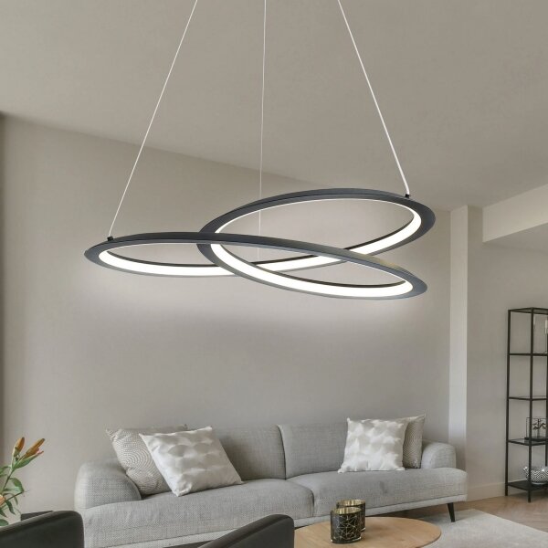 LED Luster na lanku TANGO LED/44W/230V 4000K pr. 60 cm čierna