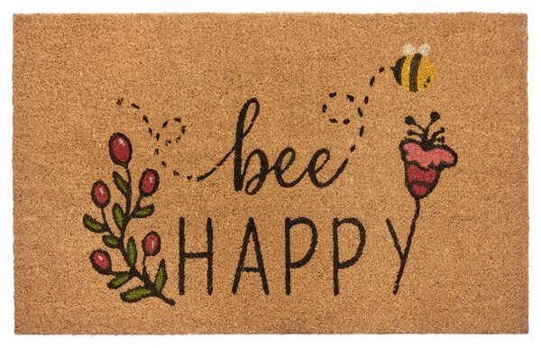 Hanse Home , Rohožka Bee happy 105572 - na von aj na doma, 45x75, hnedá, chodba / predsieň