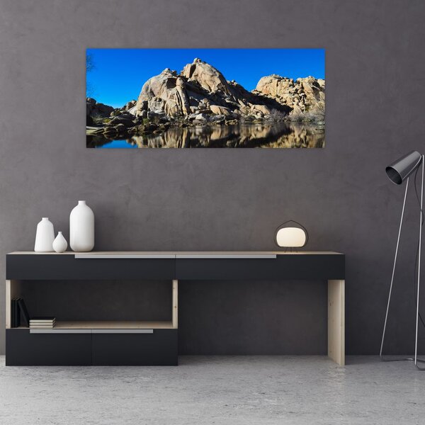Obraz zrkadlenie skál (120x50 cm)
