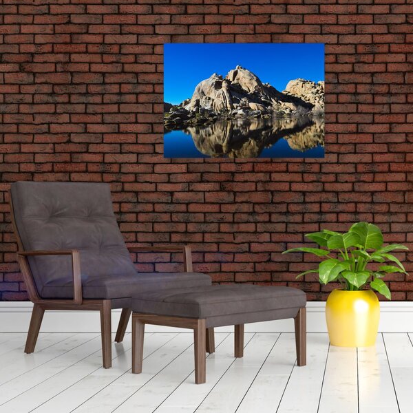 Obraz zrkadlenie skál (70x50 cm)