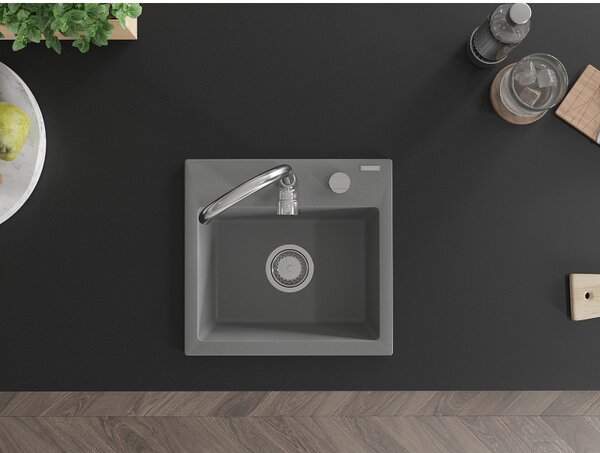 Mexen Milo - drez granitový 43,5x41,0cm, 1-komorový, šedá, 6505441000-71