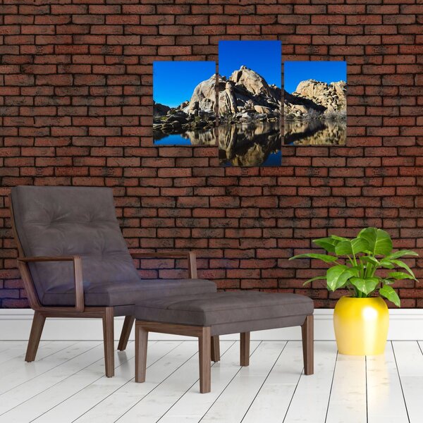 Obraz zrkadlenie skál (90x60 cm)
