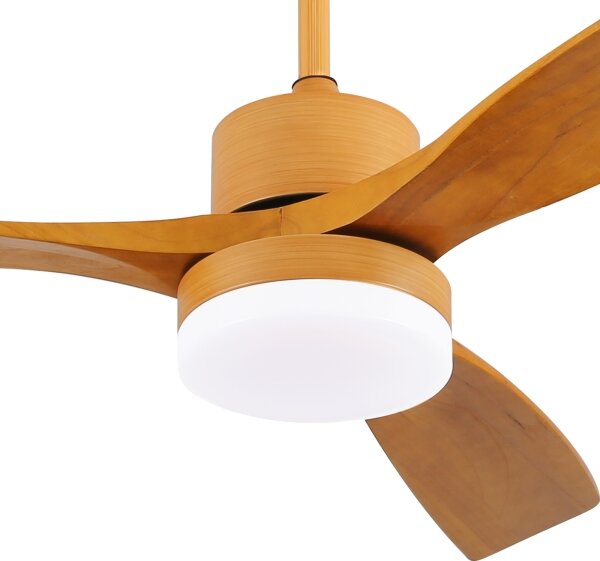 ZEVENTI - LED stropný ventilátor MARE LED/24W/230V Wi-Fi Tuya dub + diaľkový ovládač