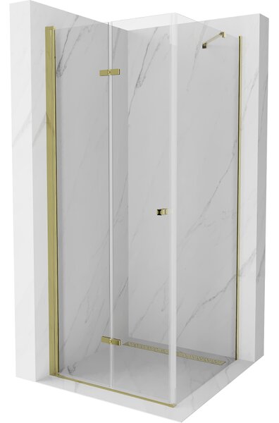 Mexen Lima sprchovací kút 80x80 cm, priehľadná, zlatá, 856-080-080-50-00
