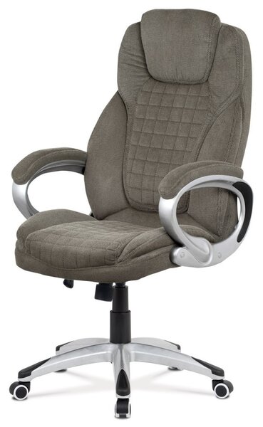 Autronic Pohodlná KANCELÁRSKA STOLIČKA - hnedostrieborná - 70 x 118-125 x 75 cm
