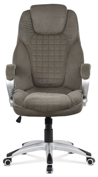 Autronic Pohodlná KANCELÁRSKA STOLIČKA - hnedostrieborná - 70 x 118-125 x 75 cm