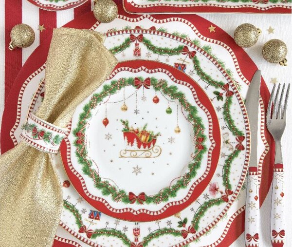 FEDORA Home Vianočné dezertné taniere Magie de Noel, set 6 ks, priemer 19 cm