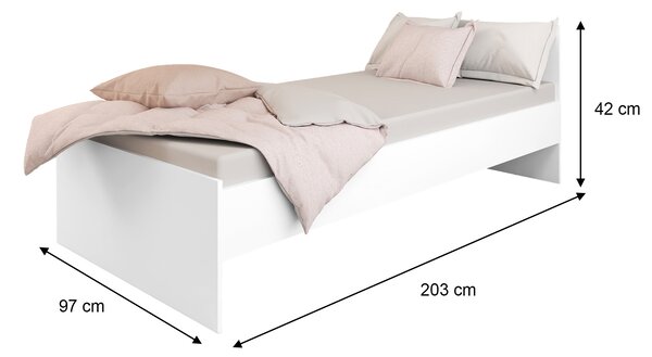 Jednolôžková posteľ Basic Plus 90x200 - biela