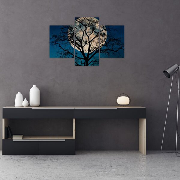 Obraz stromu so splnom (90x60 cm)