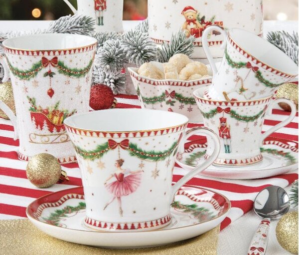 FEDORA Home Vianočné dezertné taniere Magie de Noel, set 6 ks, priemer 19 cm