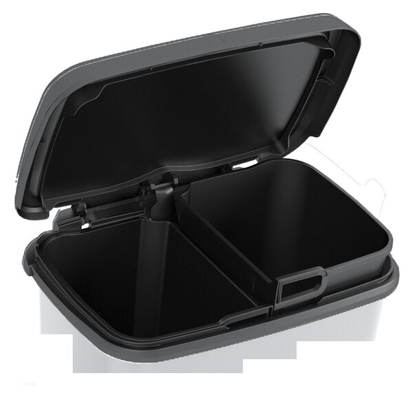 Curver Kôš na odpad Compatto Style Steel rec. 20 + 20L, strieborný
