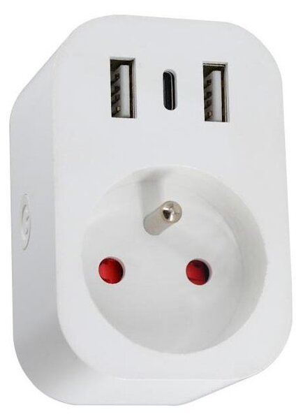 Immax NEO 07799L - Inteligentná rozbočovacia zásuvka 16A/230V + 2xUSB+1xUSB C Tuya