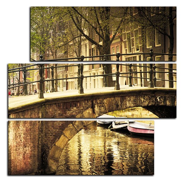 Obraz na plátne - Romantický most cez kanál - štvorec 3137D (75x75 cm)
