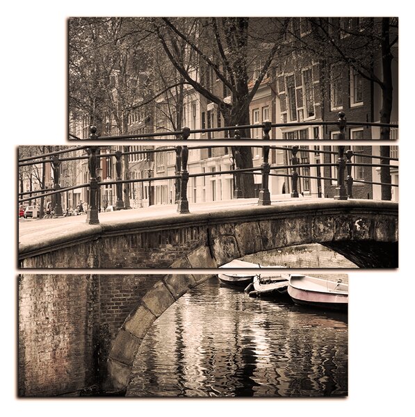 Obraz na plátne - Romantický most cez kanál - štvorec 3137FD (75x75 cm)
