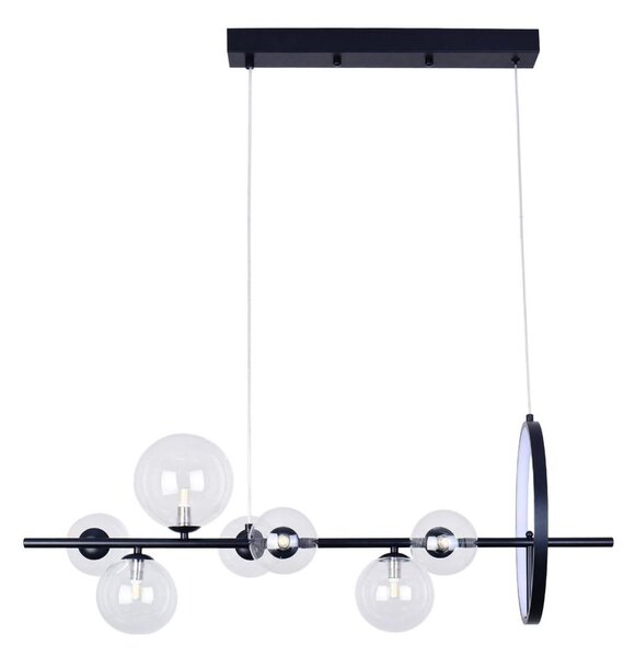 LED Luster na lanku HYBRID LED/15W/230V + 7xG9/6W 4000K čierna