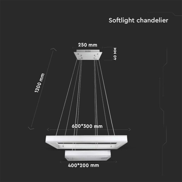 LED Stmievateľný luster na lanku LED/113W/230V 3000K biela