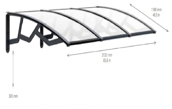 ARTPLAST Vchodová strieška 120x210-číra