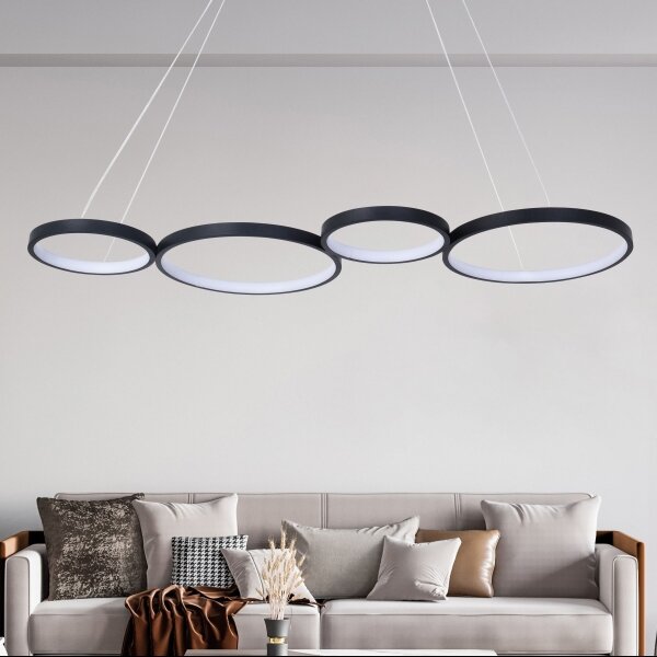LED Luster na lanku FLAMENCO LED/42W/230V 4000K čierna