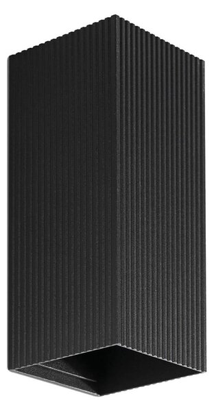FARO 40566 - Nástenné svietidlo SOLE 2xGU10/8W/230V čierna vrúbkovaná hranatý