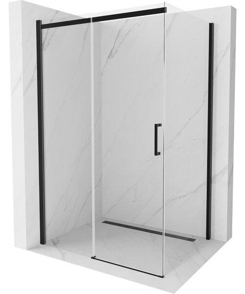 Mexen Omega posuvná sprchová kabína 100 x 70 cm, transparentná, čierna - 825-100-070-70-00