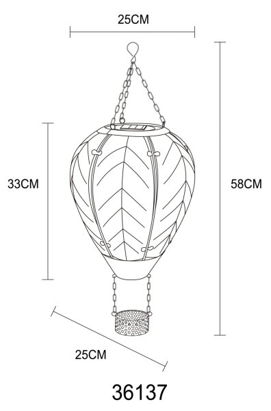 Globo 36137 - LED Závesná solárna dekorácia 24xLED/0,2W/3V IP44 lietajúci balón