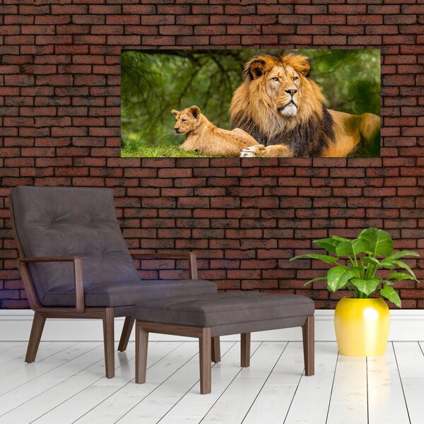 Obraz levov (120x50 cm)