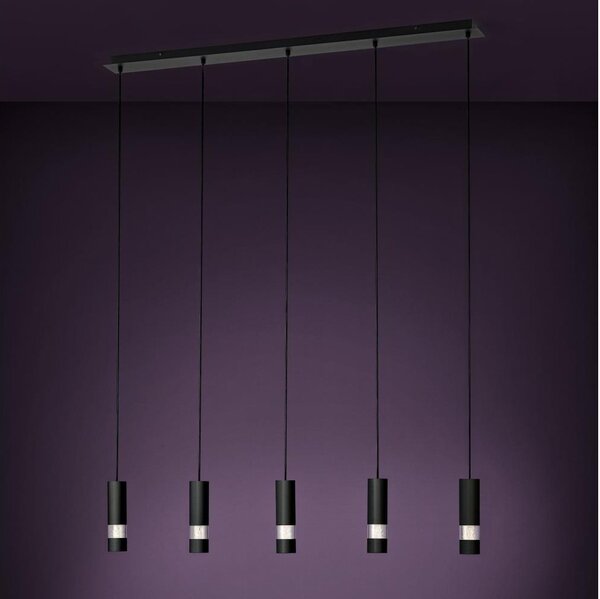 Eglo 39706 - LED Luster na lanku BERNABETA 5xGU10/4,6W/230V čierna
