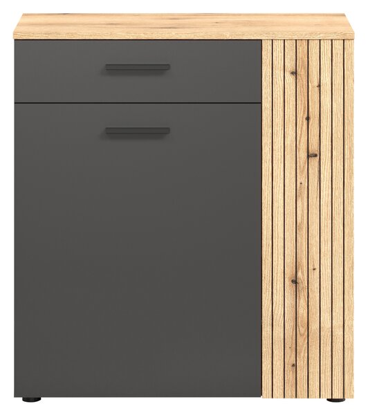 KONDELA Komoda, grafit/dub evoke, ESENA 2D1S