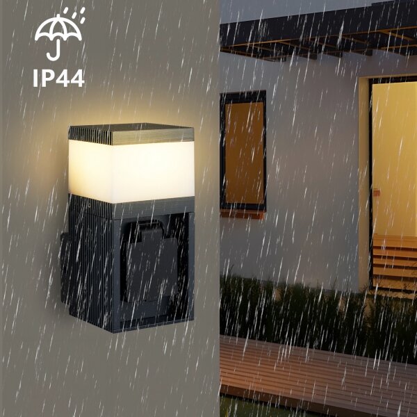 Brilagi - Vonkajšia lampa so zásuvkou SCHUKO PILLAR 1xG9/11W/230V IP44 antracit