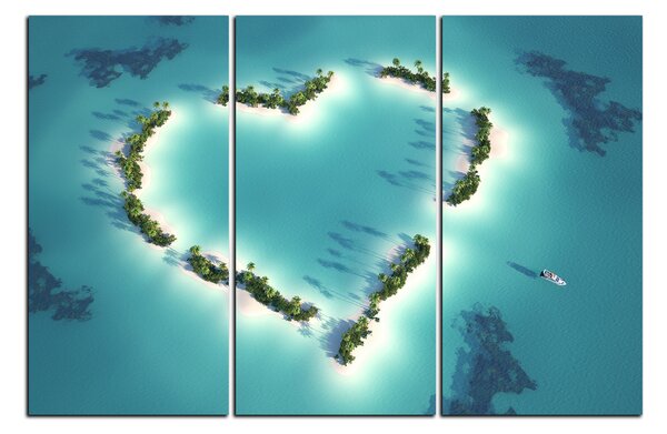 Obraz na plátne - Ostrov v tvare srdca 1136B (90x60 cm )