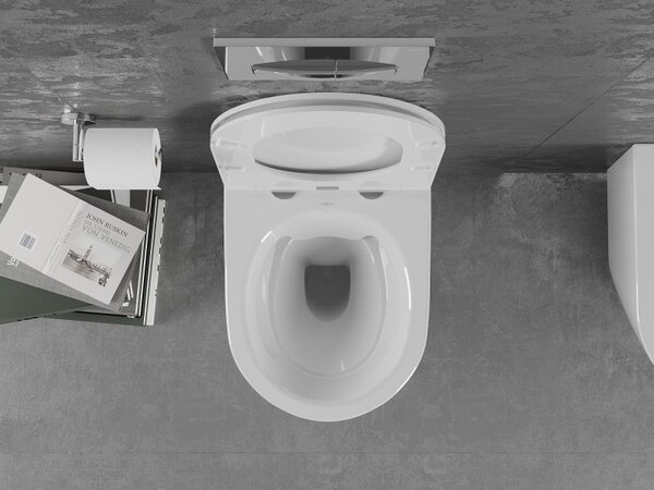 Mexen Lena Rimless závesné WC so sedátkom s pomalým zatváraním, biela - 30220300