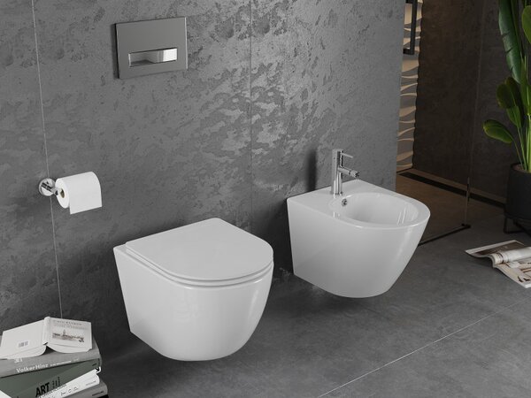 Mexen Lena Rimless závesné WC so sedátkom s pomalým zatváraním, biela - 30220300
