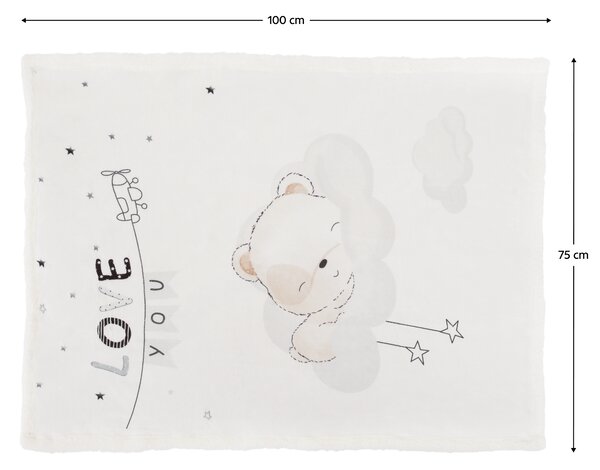 KONDELA Detská deka, biela/vzor, 75x100, VELMA TYP 2