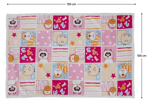 KONDELA Detská deka, farebný patchwork, 100x150, CIMA