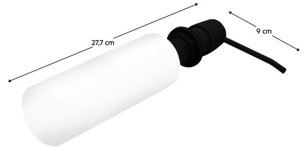 KONDELA Dávkovač saponátu ku kuchynskému drezu, 400 ml, čierna, DAKO
