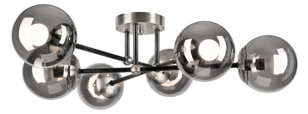 Prisadený luster MALENA 6xE14/5W/230V matný chróm/dymová