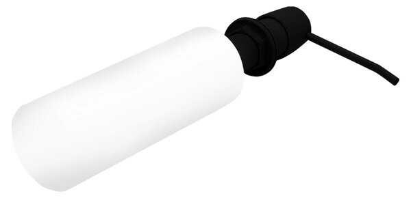 KONDELA Dávkovač saponátu ku kuchynskému drezu, 400 ml, čierna, DAKO