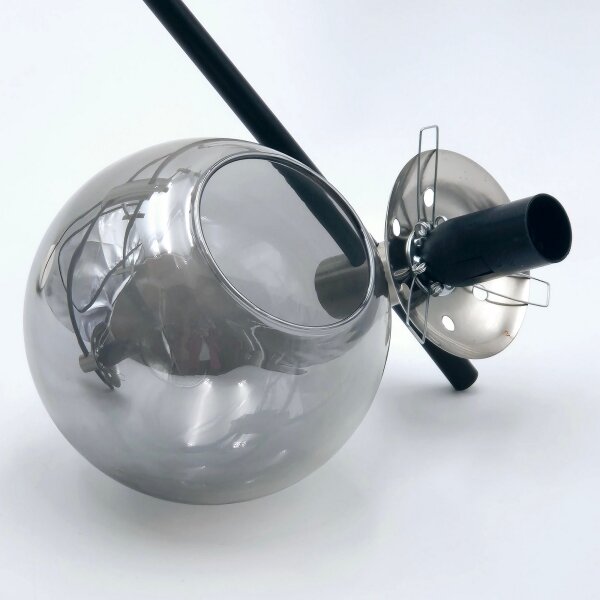 Luster na tyči LILOU 6xE14/5W/230V matný chróm/dymová
