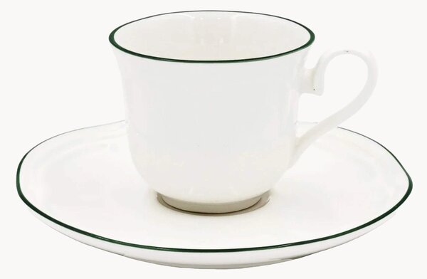 Porcelánové šálky na espresso's podšálkami Teresa, 12 ks