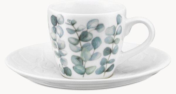 Porcelánové šálky na espresso's podšálkami Sempreverde, 2 ks