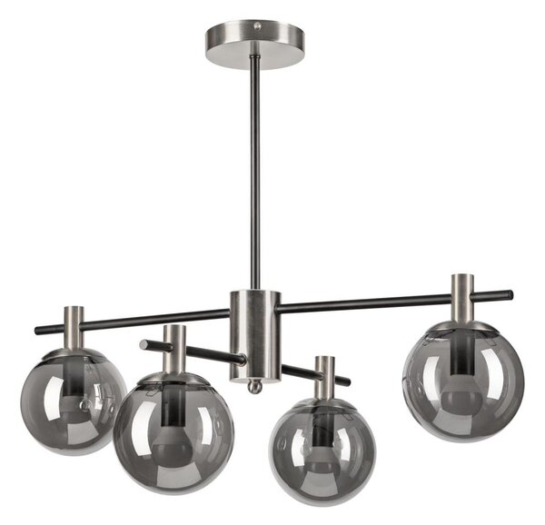 Luster na tyči LILOU 4xE14/5W/230V matný chróm/dymová