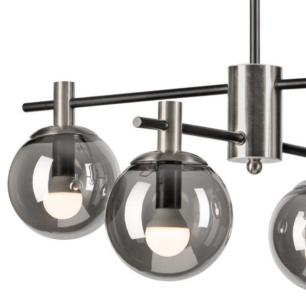 Luster na tyči LILOU 4xE14/5W/230V matný chróm/dymová
