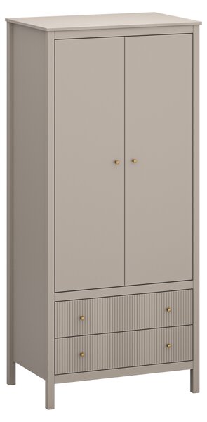 KONDELA Skriňa, sivohnedá Taupe/dub craft zlatý, KLIO 2D2S